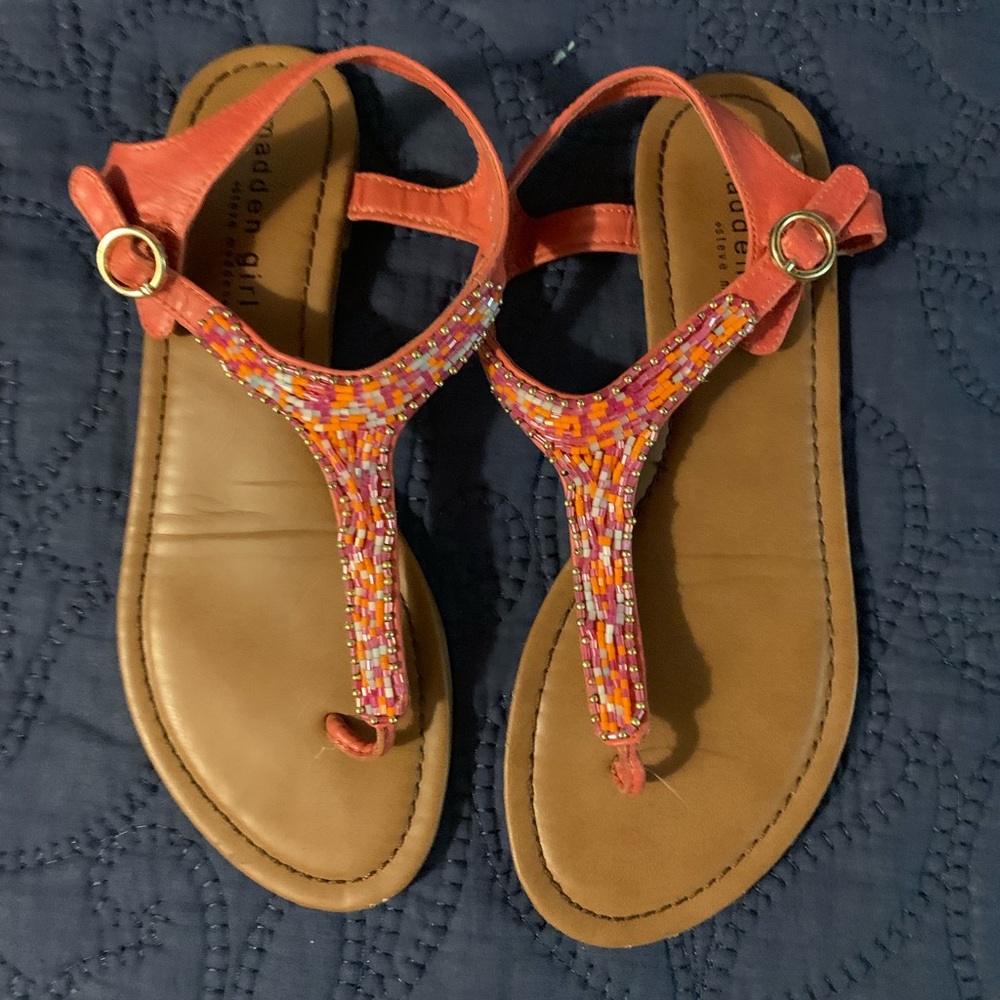 Madden Girl Coral Beaded Sandals Size 8